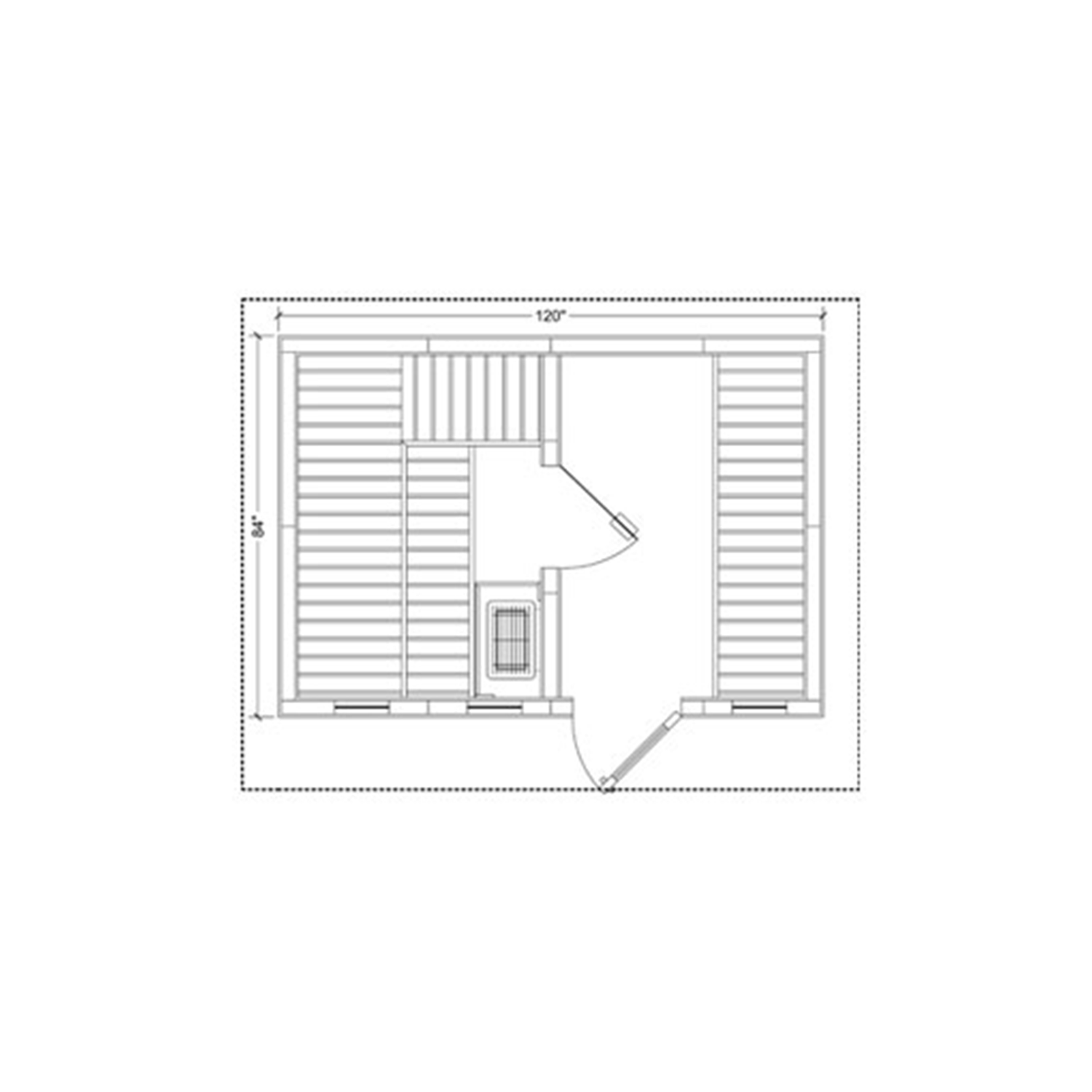 7x10 Outdoor sauna with changing room