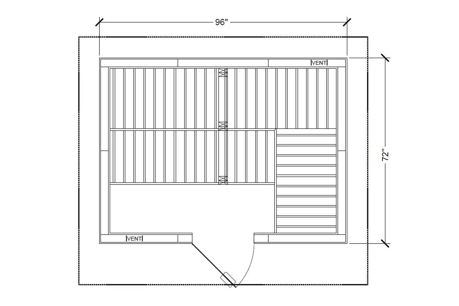 Euro Outdoor 6'x8' Sauna CAD