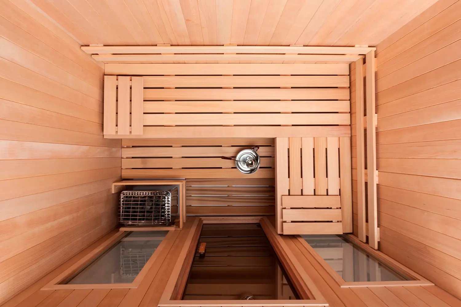 Western Red Cedar walls and benches