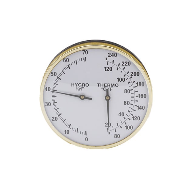 classic 5-inch thermometer hygrometer brass ring