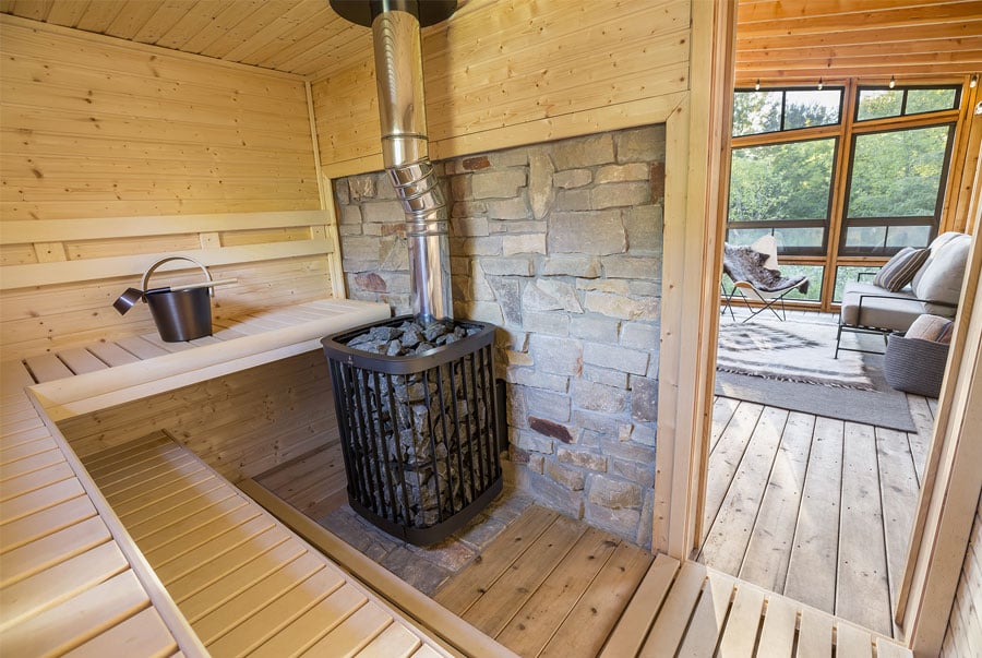 woodfired outdoor sauna heater