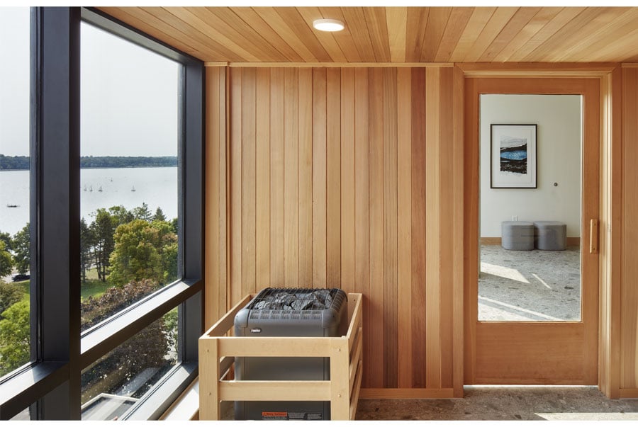 Commerical sauna with windows