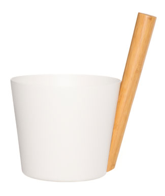 white sauna bucket